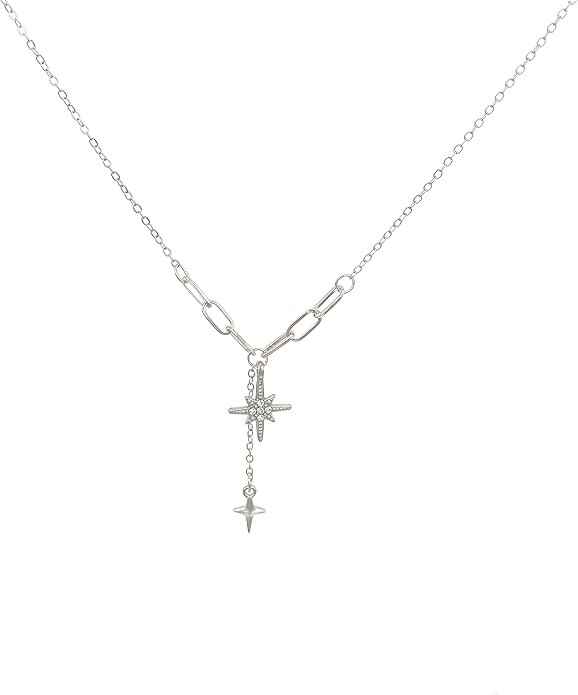 Y2k Irregular Necklace Star Pendant Moonlight Stone Fashion Collar Chain Design Spicy Silver Jewe... | Amazon (US)