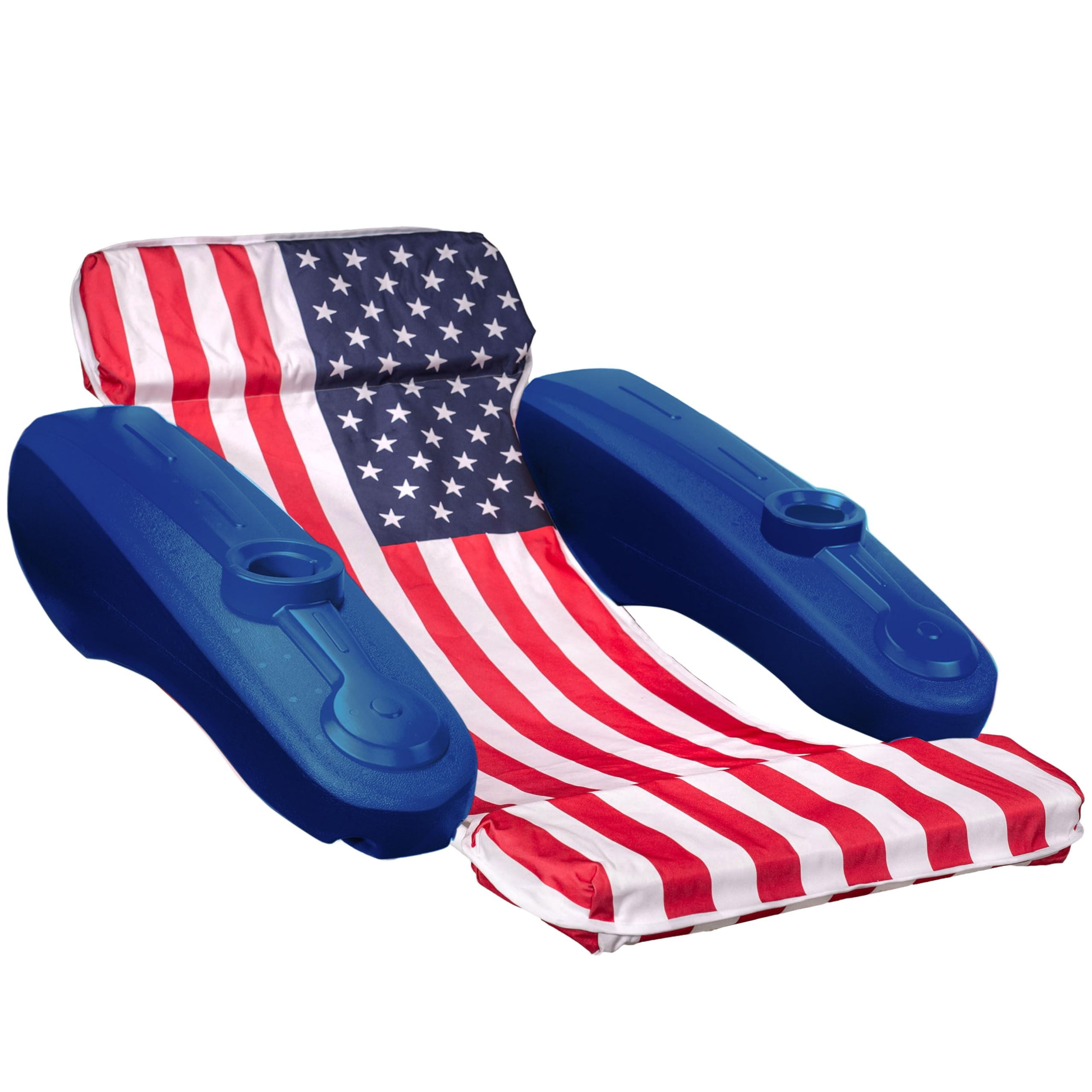XtremepowerUS Floating Chaise Pool Lounger USA Patriotic Padded Large for Adults Headrest, Backre... | Amazon (US)