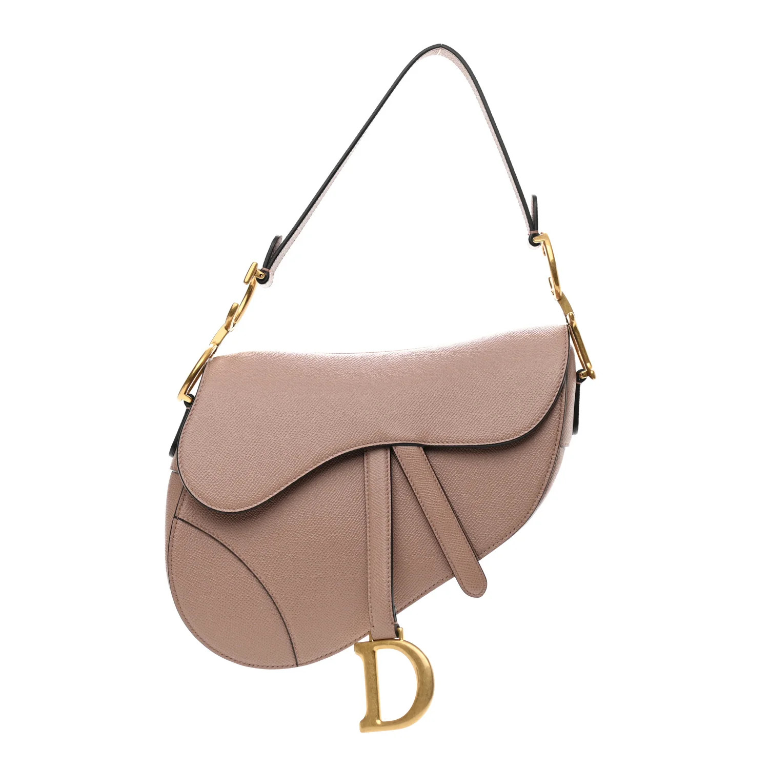 CHRISTIAN DIOR Grained Calfskin Saddle Bag Pink | FASHIONPHILE (US)