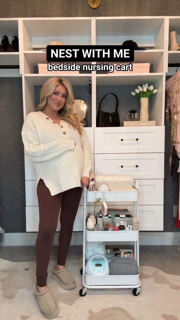 My bedside nursing cart! This makes those late night feedings and diaper changes a little bit easier! ✨

postpartum essentials, newborn baby essentials, breastfeeding essentials, frida mom, frida baby, spectra pump, nesting 

#LTKVideo #LTKBump #LTKBaby