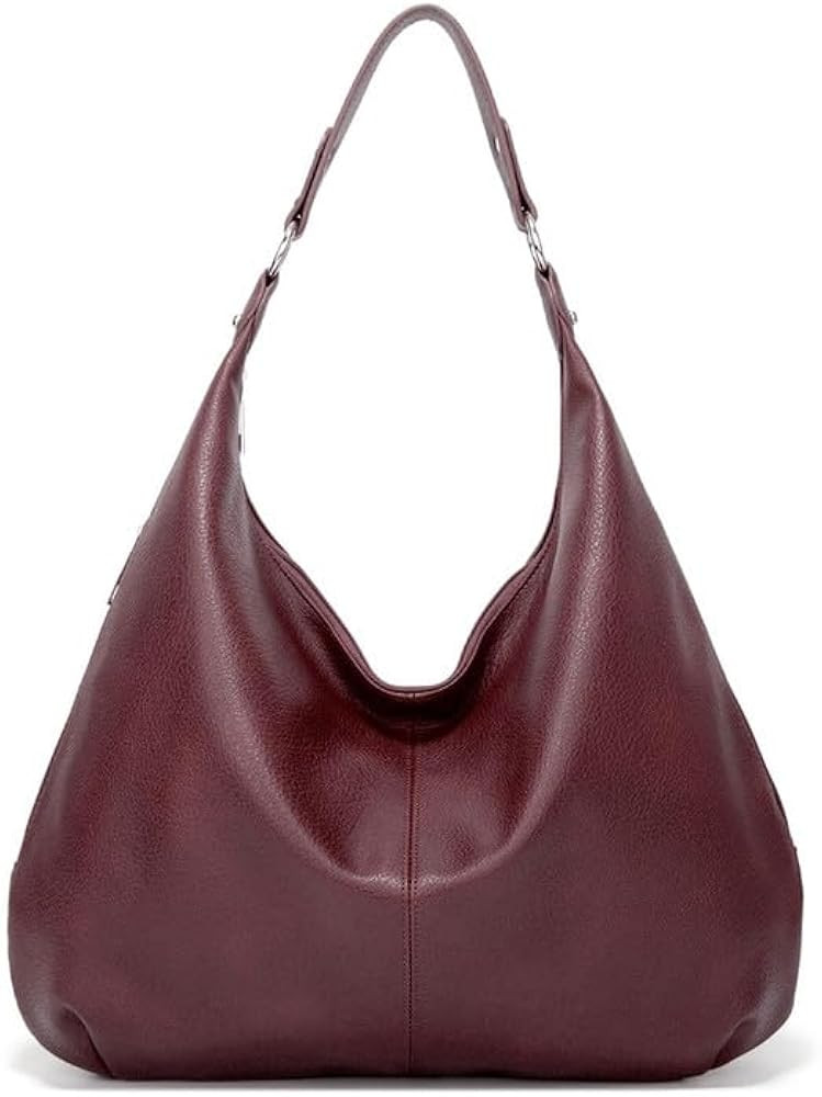 Hobo Bag for Women, Leather Tote Bag, Shoulder Purse Handbag with Zipper | Amazon (US)