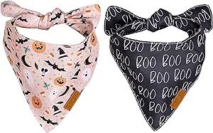 Remy+Roo Dog Bandanas - 2 Pack | Spooky Set | Premium Durable Fabric | Unique Shape | Adjustable ... | Amazon (US)