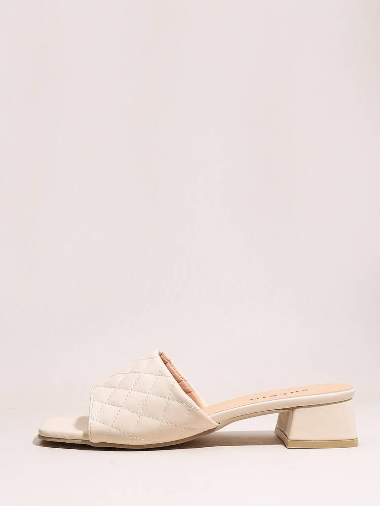Quilted Chunky Heeled Mules | SHEIN