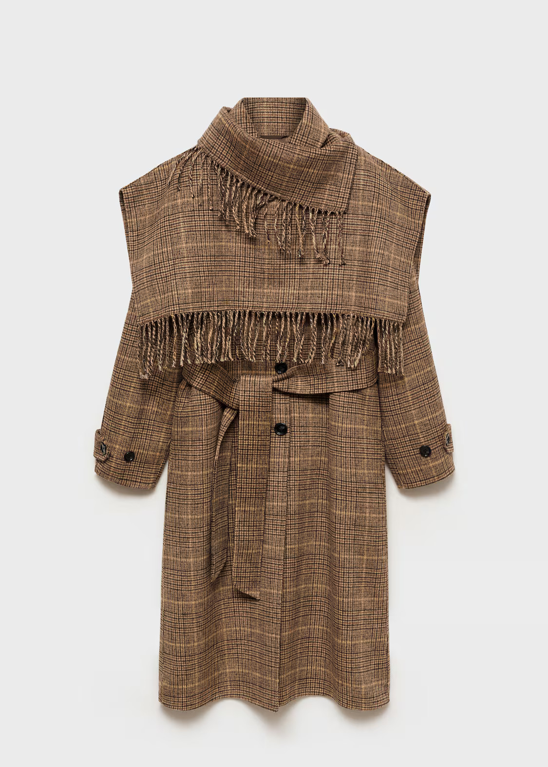 Wool-blend micro-houndstooth coat | MANGO (UK)