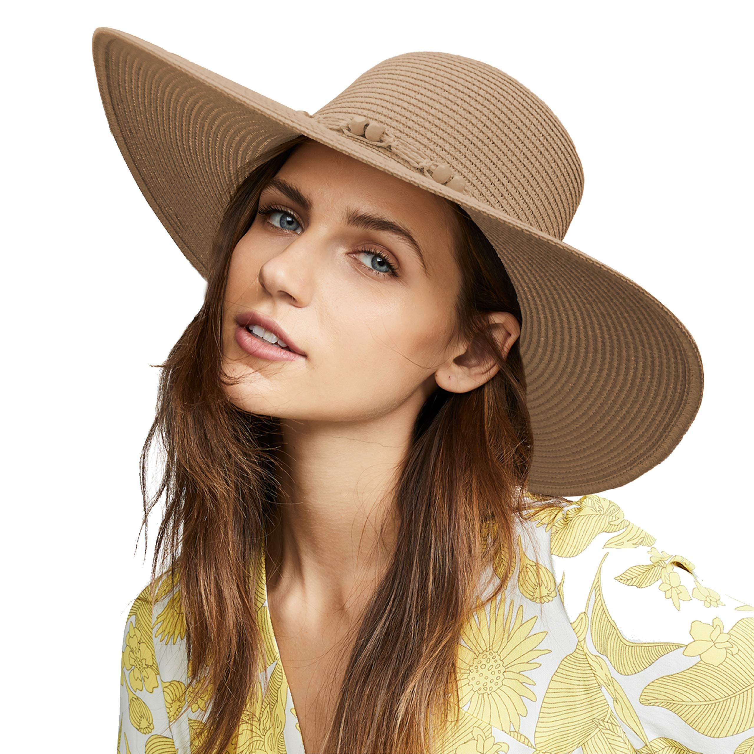 accsa Womens Summer Straw Hats Wide Brim Sun Hat with Bowknot Foldable Panama Hat for Travel Beac... | Amazon (US)