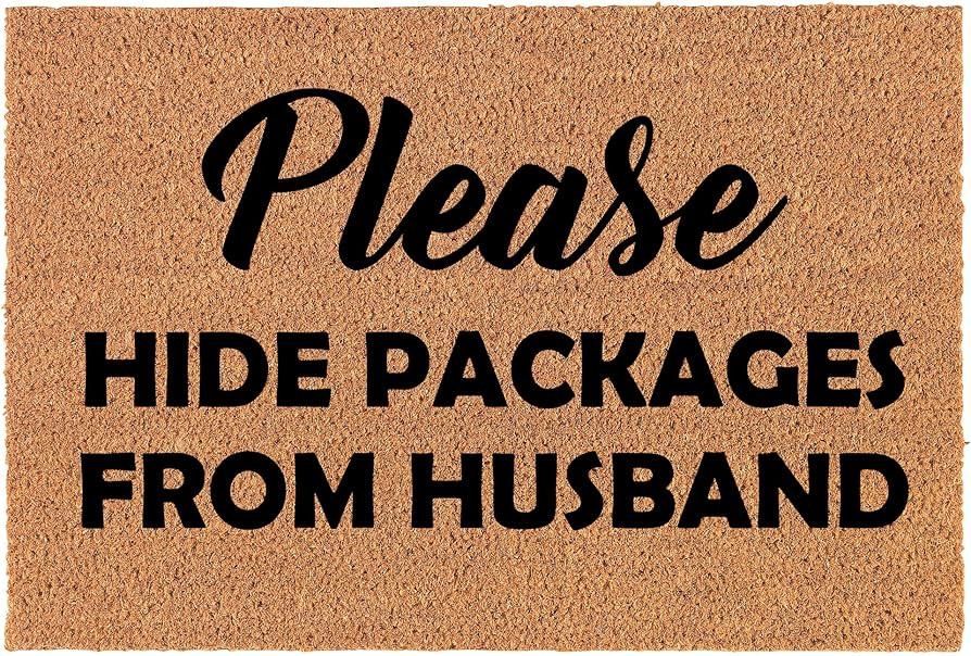 Coir Doormat Front Door Mat New Home Closing Housewarming Gift Please Hide Packages from Husband ... | Amazon (US)