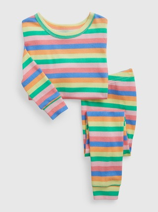 babyGap 100% Organic Cotton Rainbow Stripe PJ Set | Gap (US)
