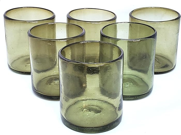 Solid Olive Green 9 oz Short Tumblers (set of 6), Recycled Glass, Lead-free, Toxin-Free (9oz Tumb... | Amazon (US)