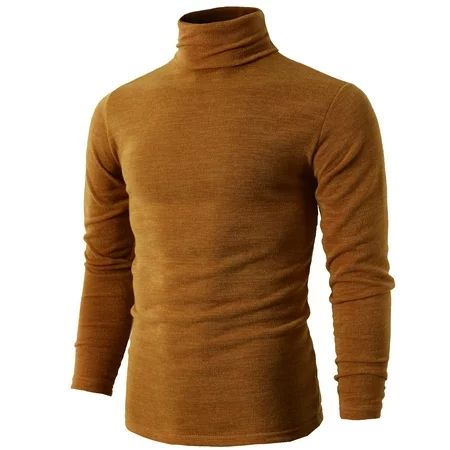 H2H Mens Casual Slim Fit Pullover Sweaters Lightweight Turtleneck Thermal Basic Designed MUSTARD US  | Walmart (US)