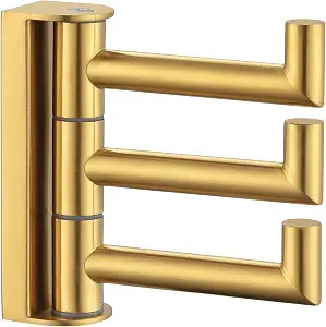 Angle Simple 3 Arms Towel Hook Brushed Dark Gold, 304 Stainless Steel Swivel Triple Towel Holder,... | Amazon (US)