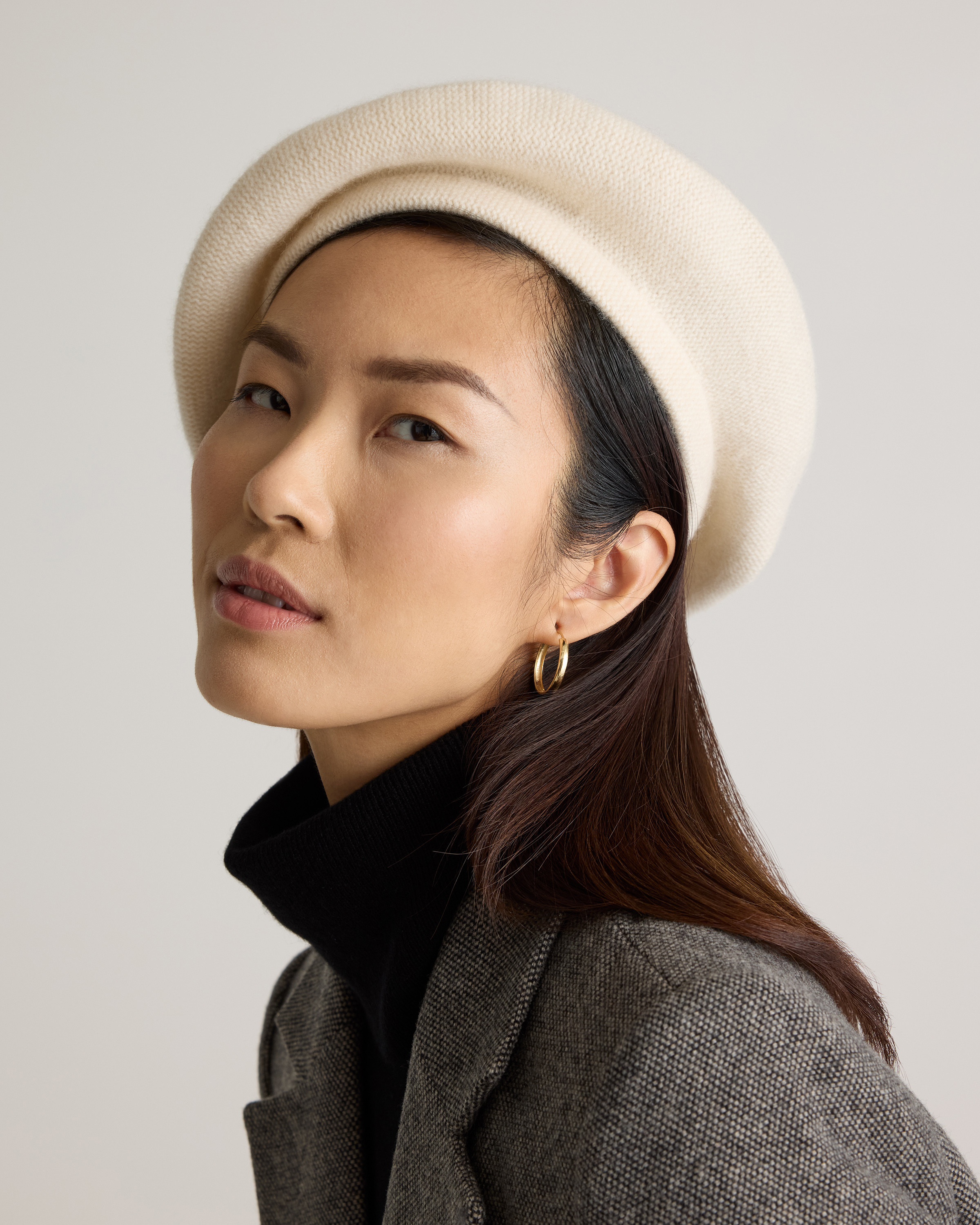 Quince | Women's Mongolian Cashmere Beret in Ivory | Quince