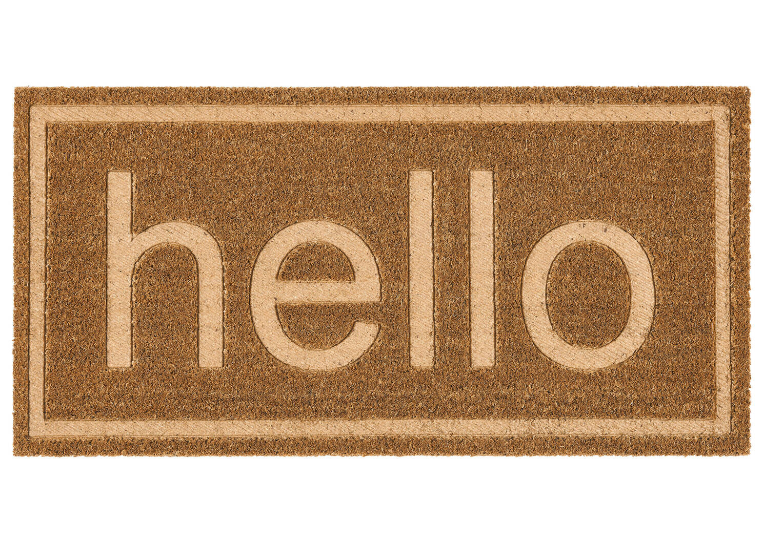 Hello Embossed Doormat Natural | Urban Barn