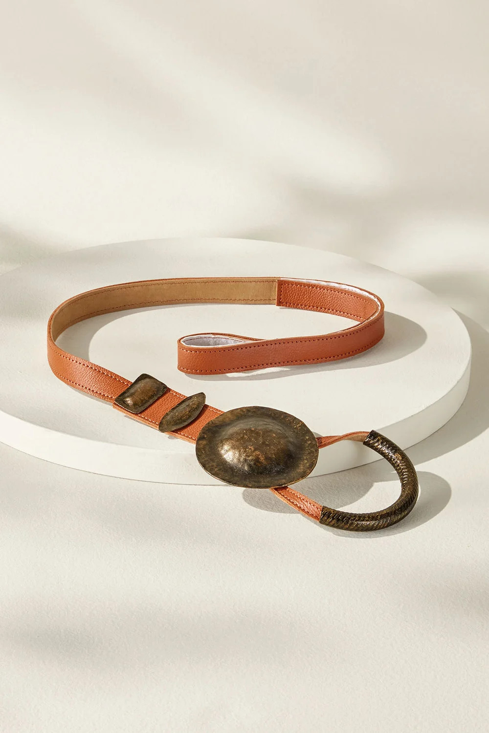 Bianca Brass Leather Belt | Soft Surroundings