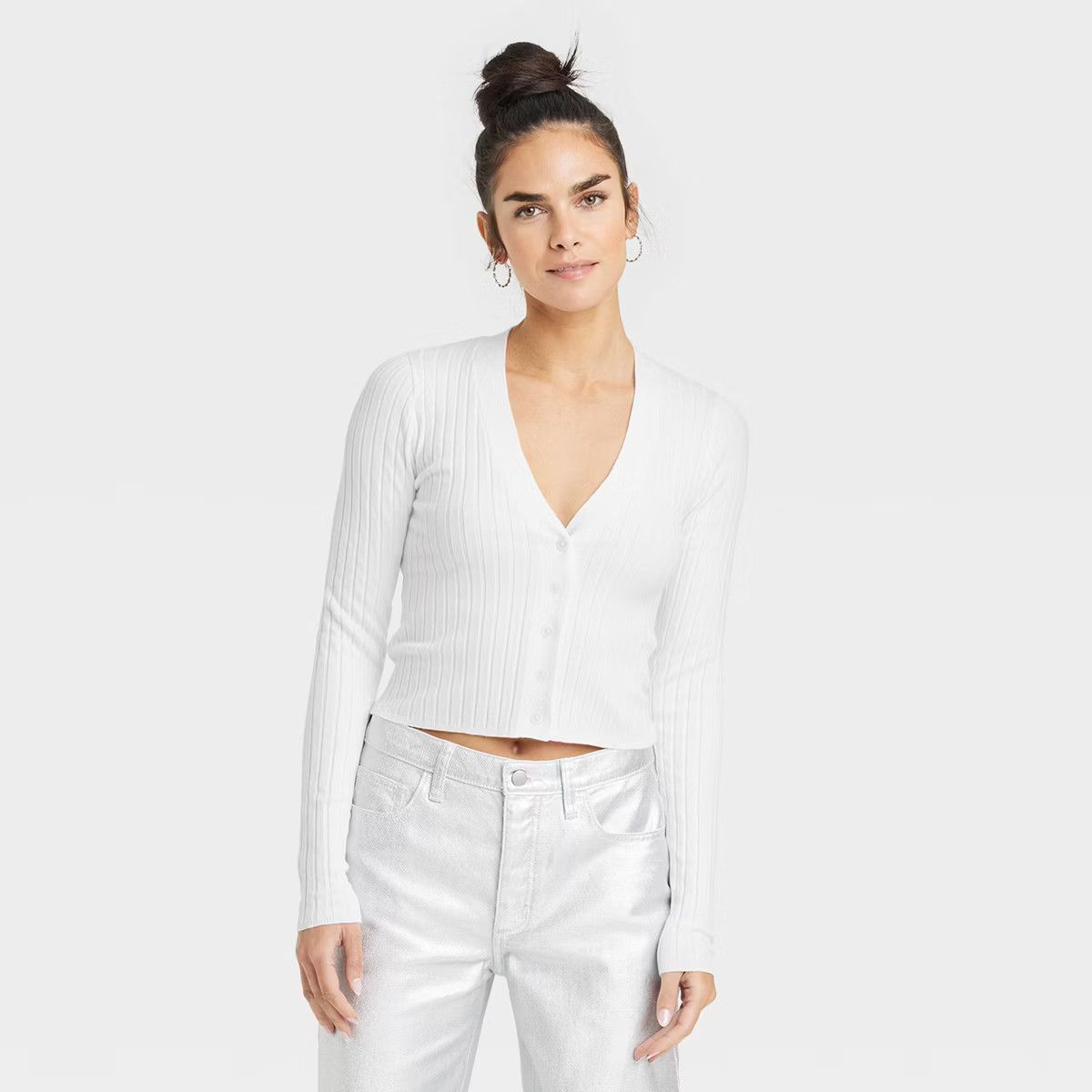 Women's Rib Knit Cardigan - Universal Thread™ White XS | Target