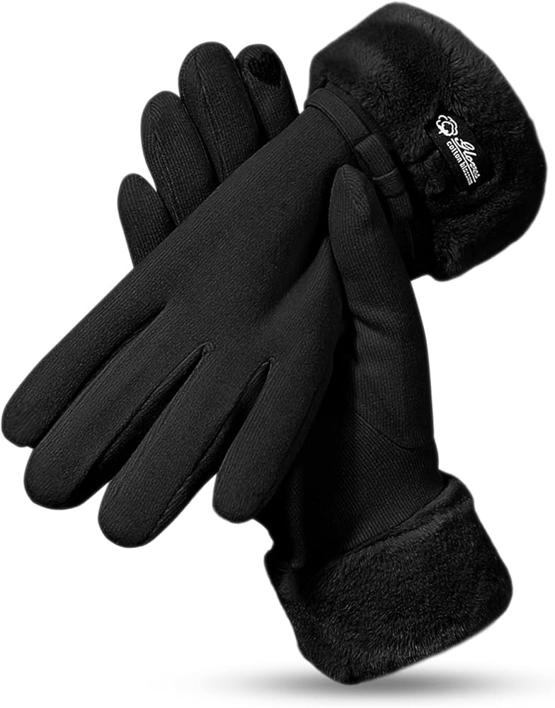 Winter Gloves Women's Gegizun Warm Fleece Lined Touch Screen Gloves Thermal Wool Thick Cuff Glove... | Amazon (CA)