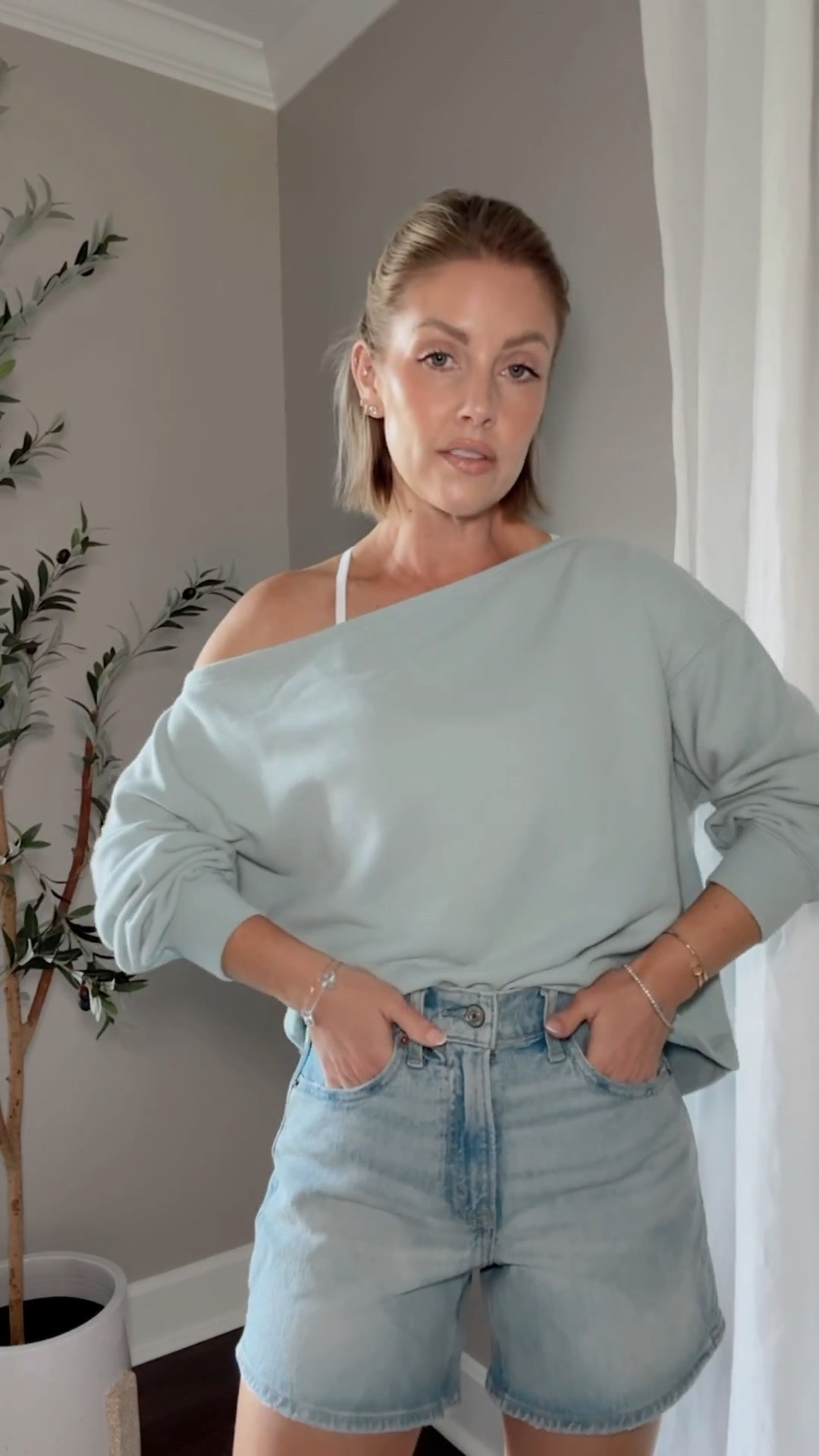 I went true to size in the denim shorts with a 25 / XS top and XS in the matching sweat shorts

#LTKSeasonal #LTKootd #LTKPetite