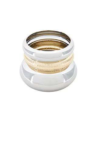 Aubrey Bangle Set in Gold & Rhodium | Revolve Clothing (Global)