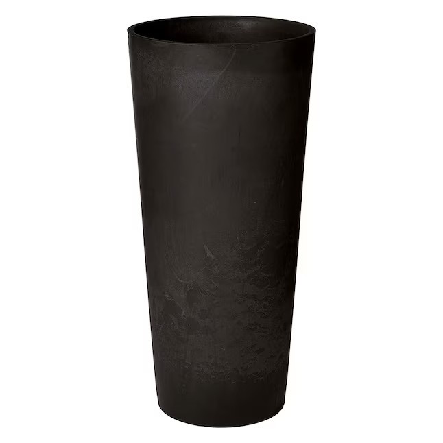 Arcadia Garden Products Cone 13-in W x 28-in H Black Plastic Planter | Lowe's