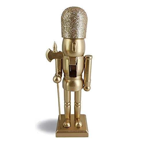 Nutcracker Ballet Gifts Wood Nutcracker Figures Decorations, Christmas Holiday Home Decor, 10-inch, Gold | Amazon (US)