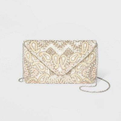 Estee & Lilly Bead And Pearl Envelope Clutch | Target