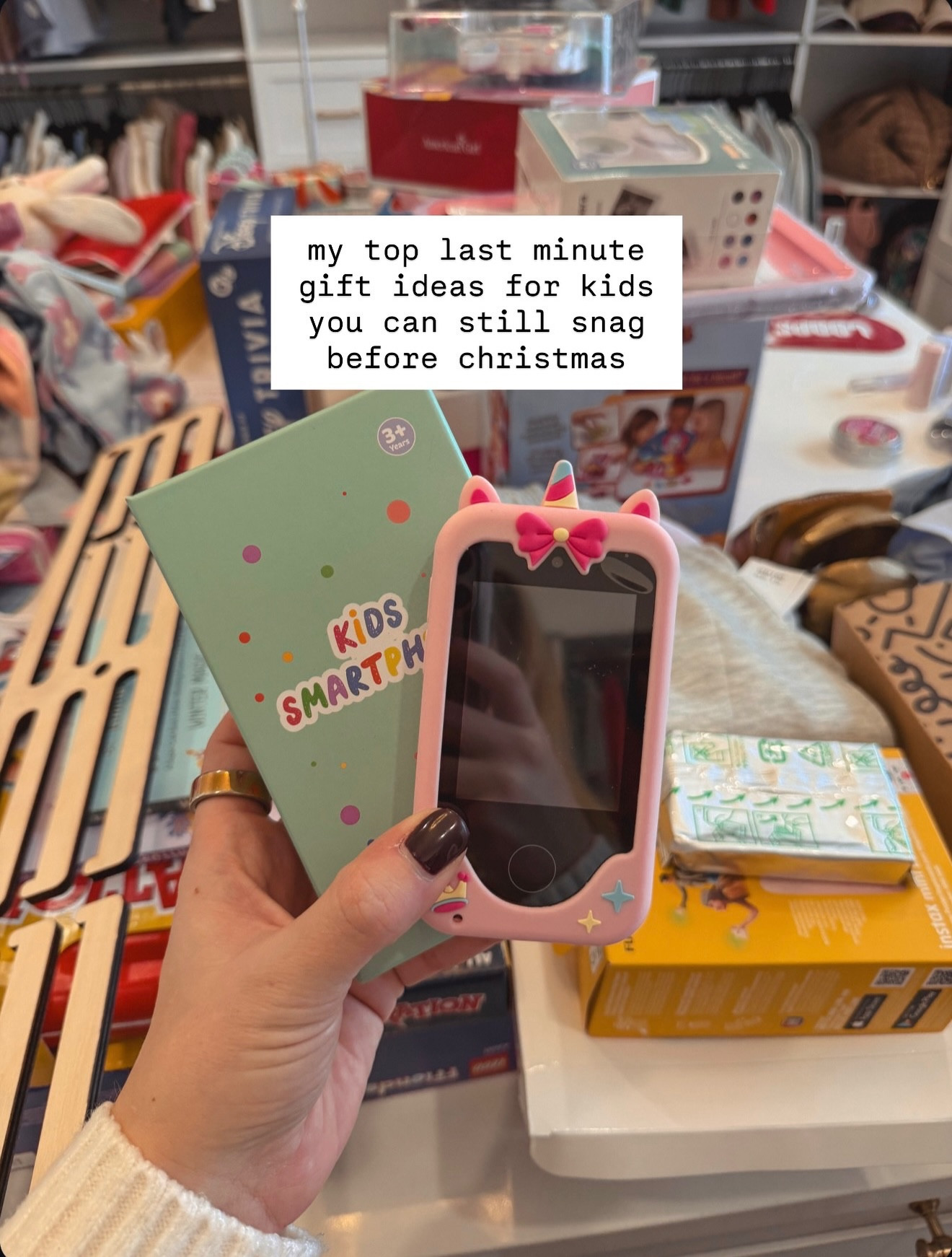 attn last minute shoppers! tap follow + comment a 💛 for direct link to shop my fave gifts for my kids this year before they are gone! ◡̈