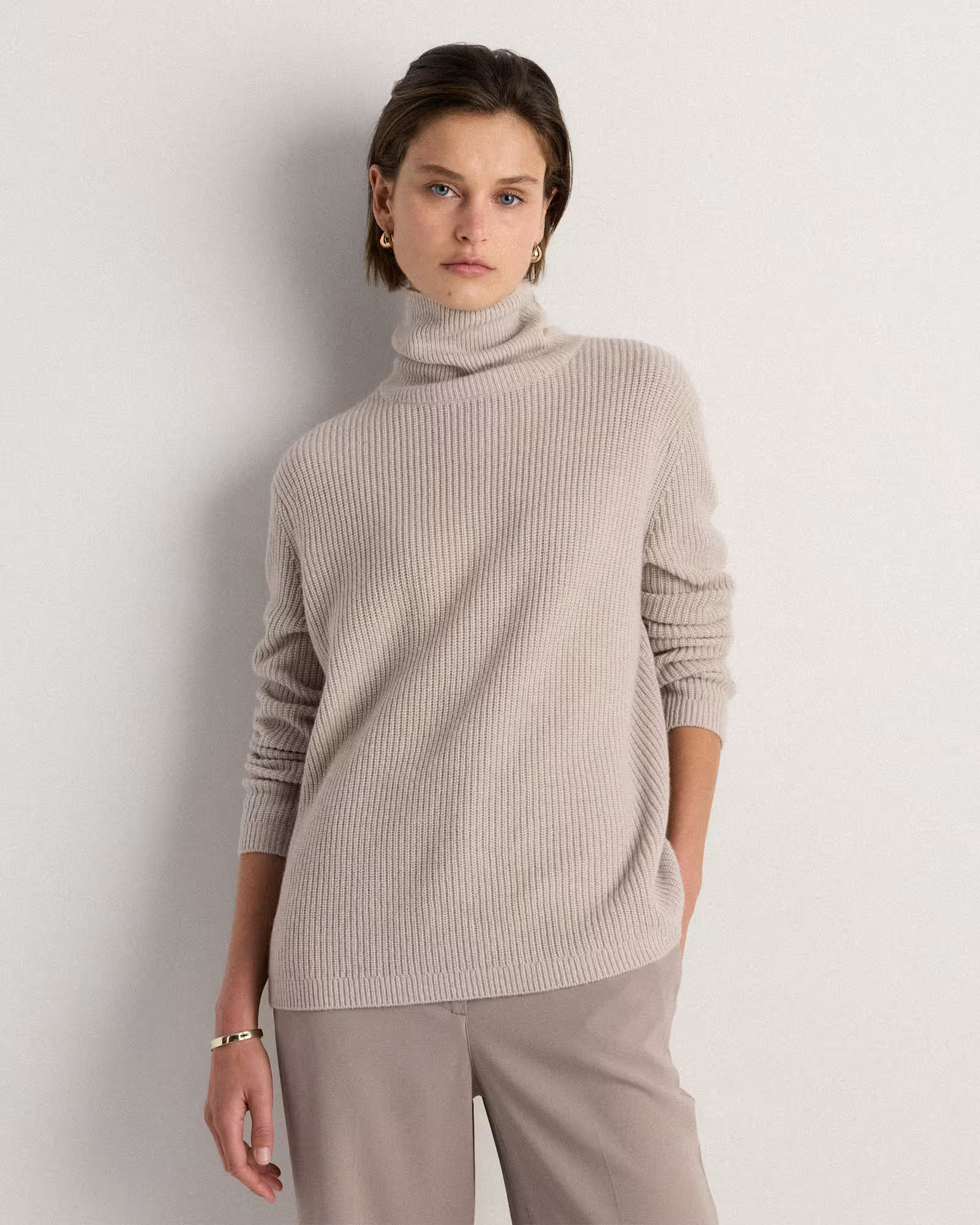 Mongolian Cashmere Fisherman Turtleneck Sweater | Quince