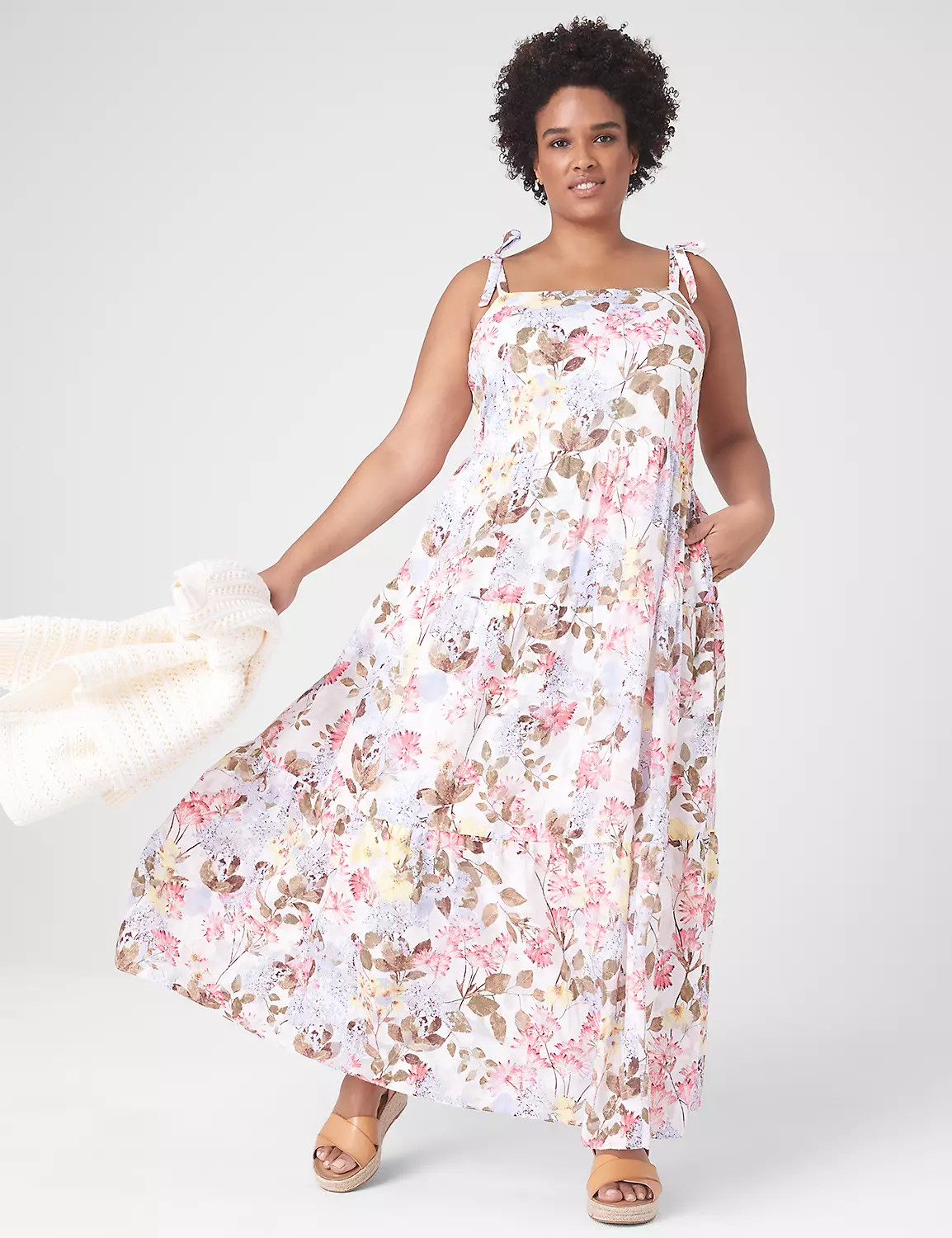Tie-Strap Tiered Maxi Dress | LaneBryant | Lane Bryant (US)
