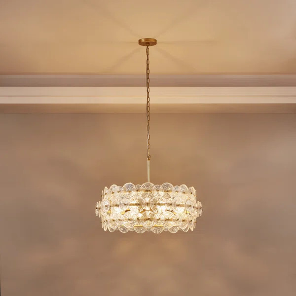 Tendo6 - Light Gold Drum Glass Chandelier | Wayfair North America