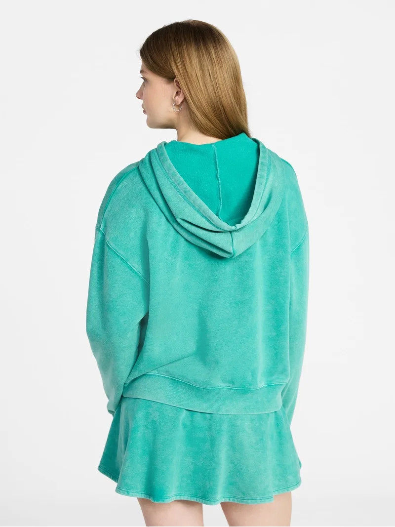 No Boundaries Washed Fleece Pullover Hoodie, Women's XXS-XXL | Walmart (US)