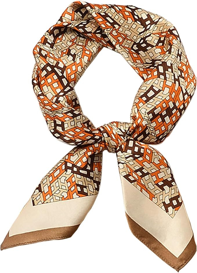 27.5 Inch Silk Feeling Scarf for Women Square Satin Head Scarf Hair Wrap Bandana | Amazon (US)