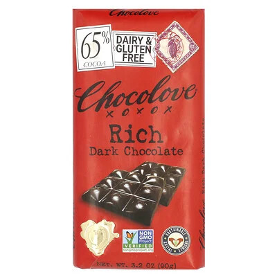 Chocolove, Rich Dark Chocolate, 65% Cocoa, 3.2 oz (90 g) | iHerb