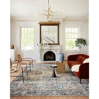 Loloi II Margot Collection MAT-02 Terracotta/Lagoon 7'-6" x 9'-6" Area Rug feat. CloudPile | Amazon (US)