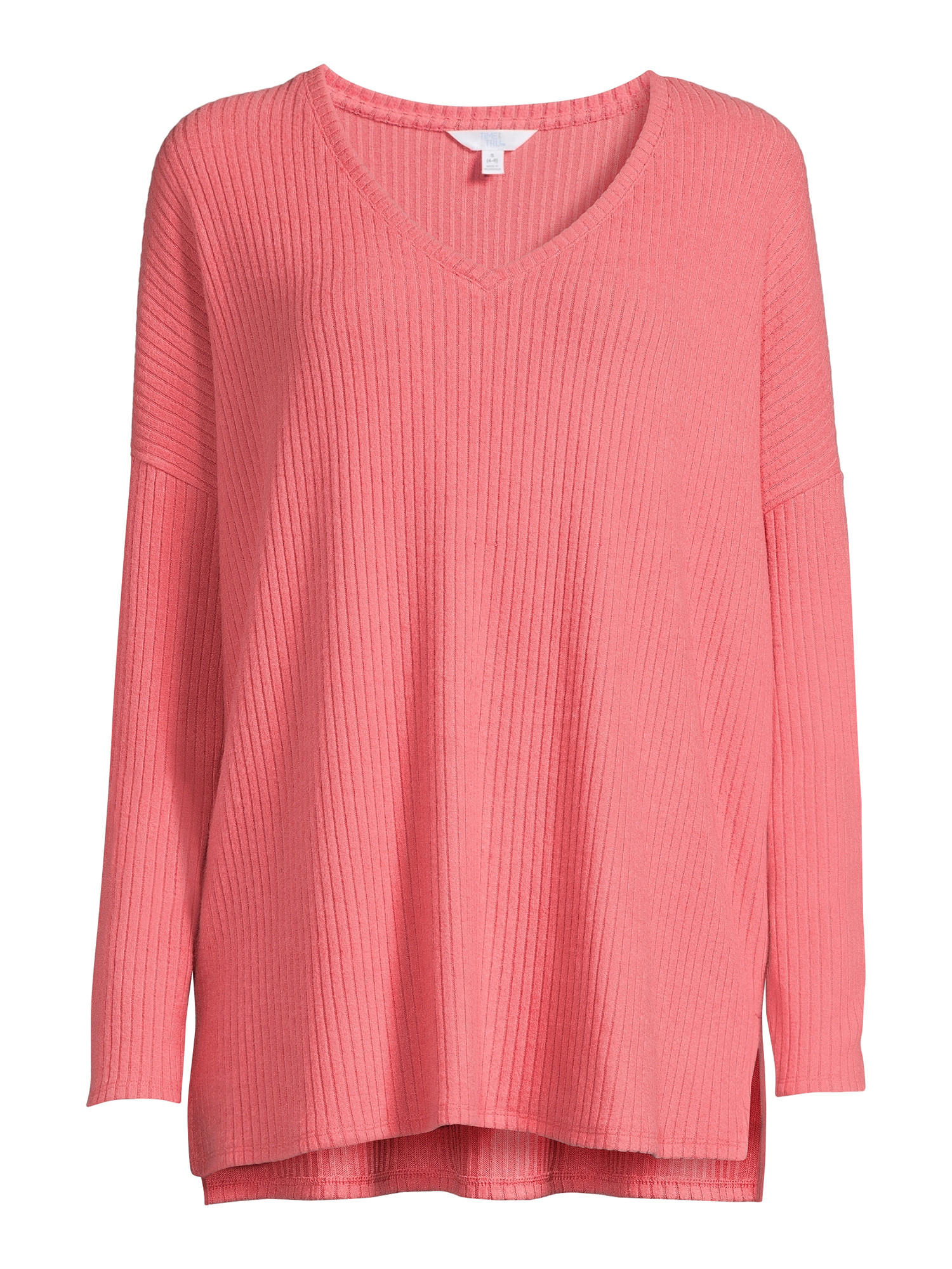 Time and Tru Women's Ribbed Tunic Top - Walmart.com | Walmart (US)