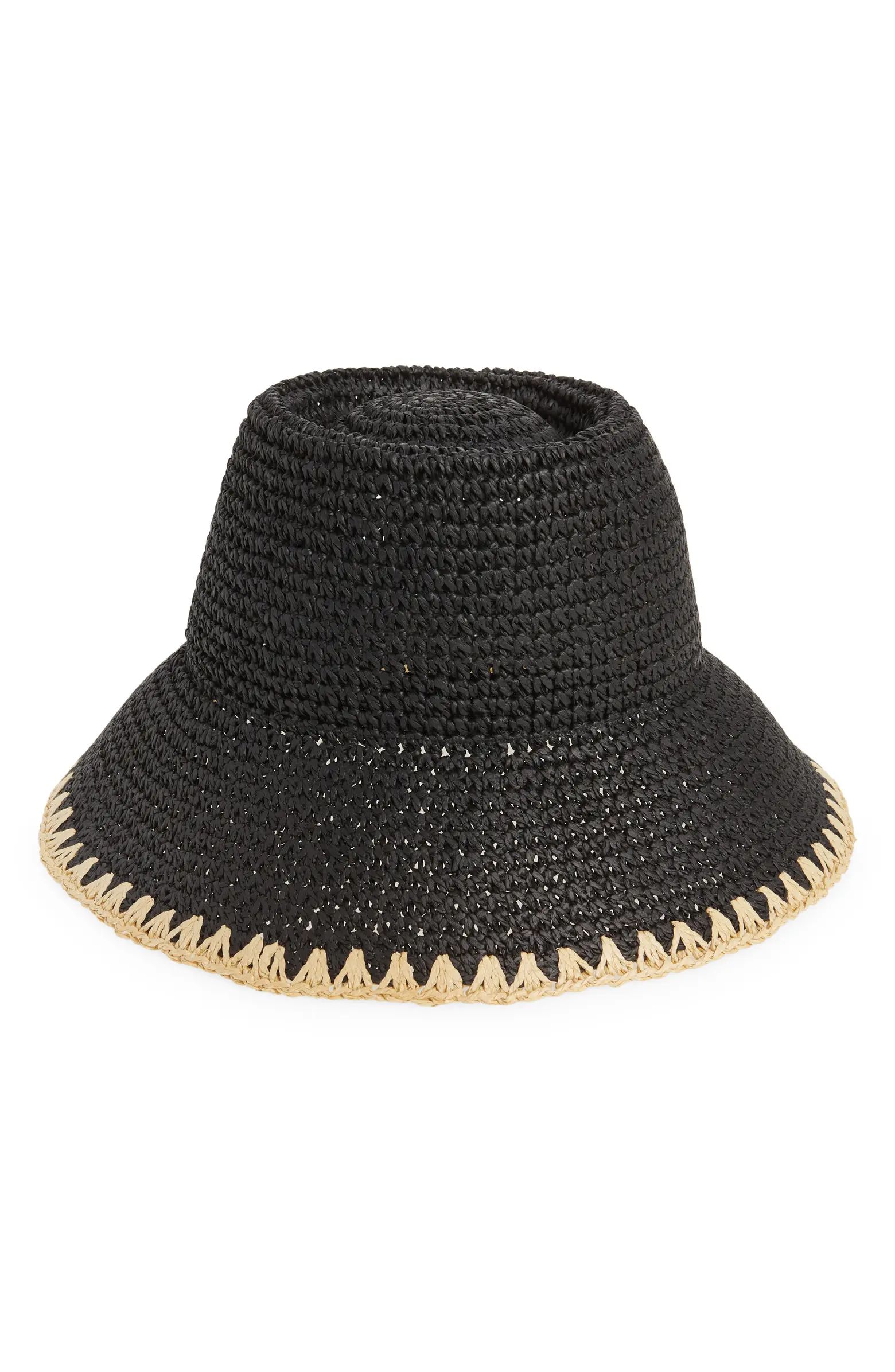 Whipstitch Straw Bucket Hat | Nordstrom
