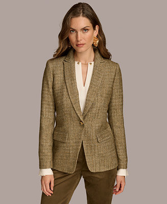 Donna Karan New York Women's Textured One-Button Jacket - Macy's | Macy's