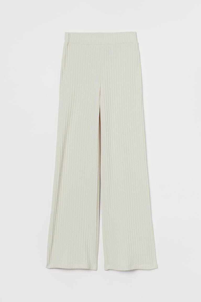 H & M - Ribbed Pants - White | H&M (US + CA)