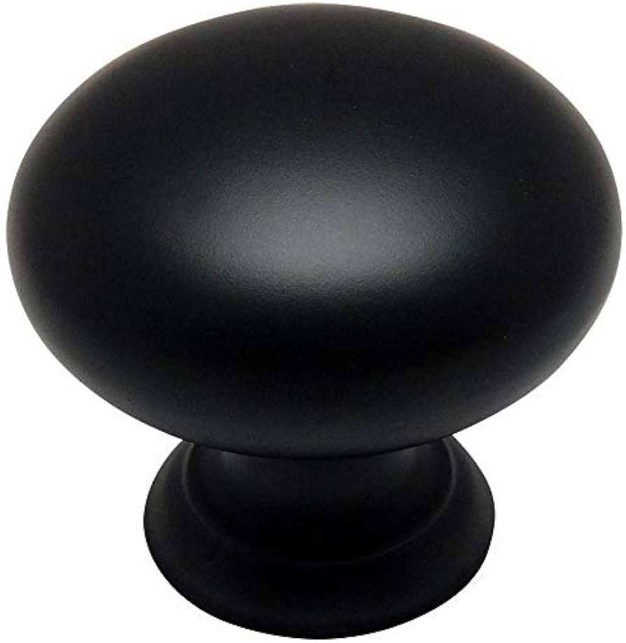 Cosmas 10 Pack 4950FB Flat Black Cabinet Hardware Round Mushroom Knob - 1-1/4" Diameter | Amazon (US)