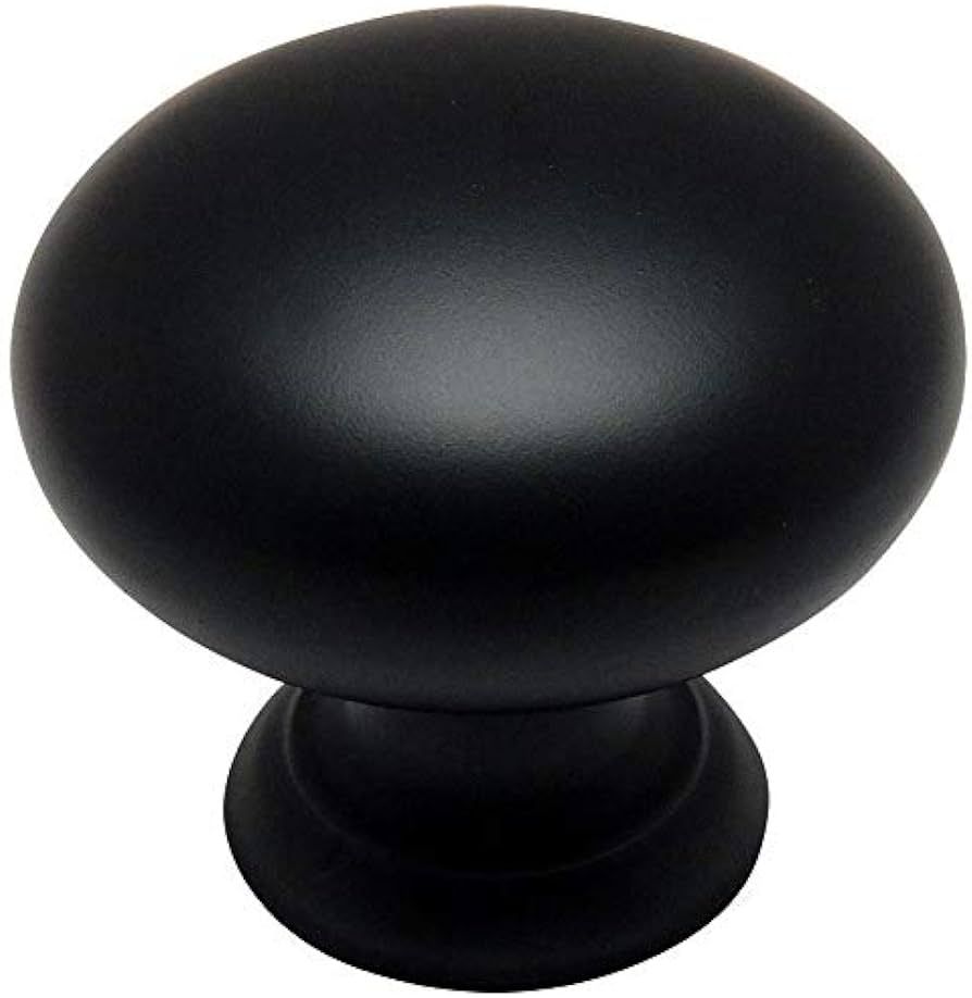 Cosmas 10 Pack 4950FB Flat Black Cabinet Hardware Round Mushroom Knob - 1-1/4" Diameter | Amazon (US)
