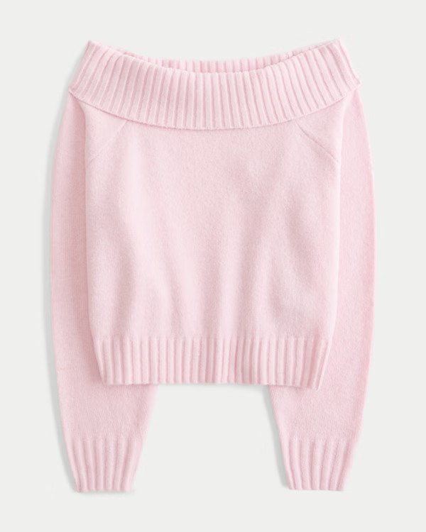 Easy Foldover Off-the-Shoulder Sweater | Hollister (US)