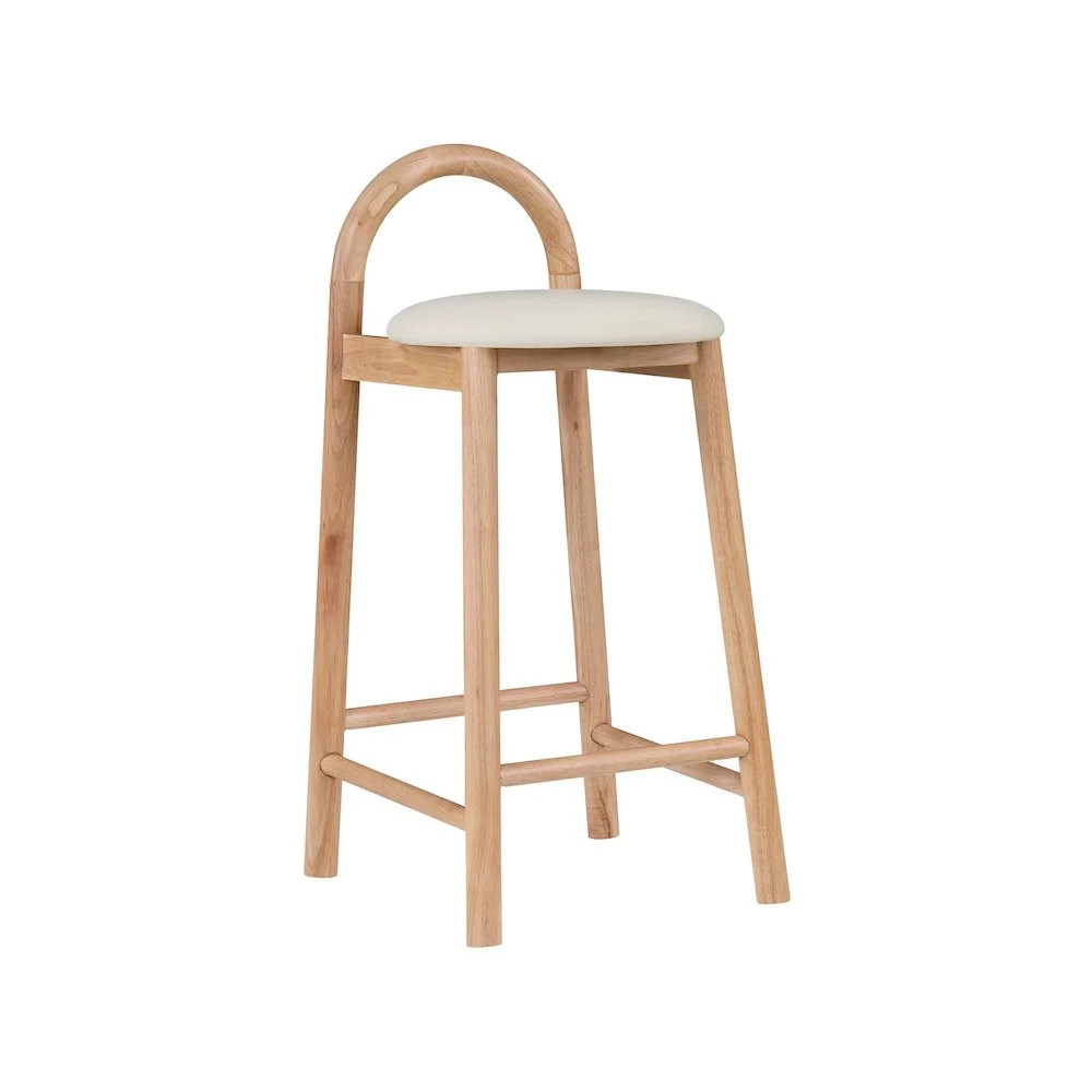 Meridian Furniture Calvin Cream Vegan Leather Stool | Walmart (US)