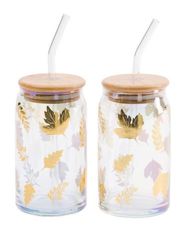 2pk Gold Leaves Luster Sipper Cups | Drinkware | Marshalls | Marshalls