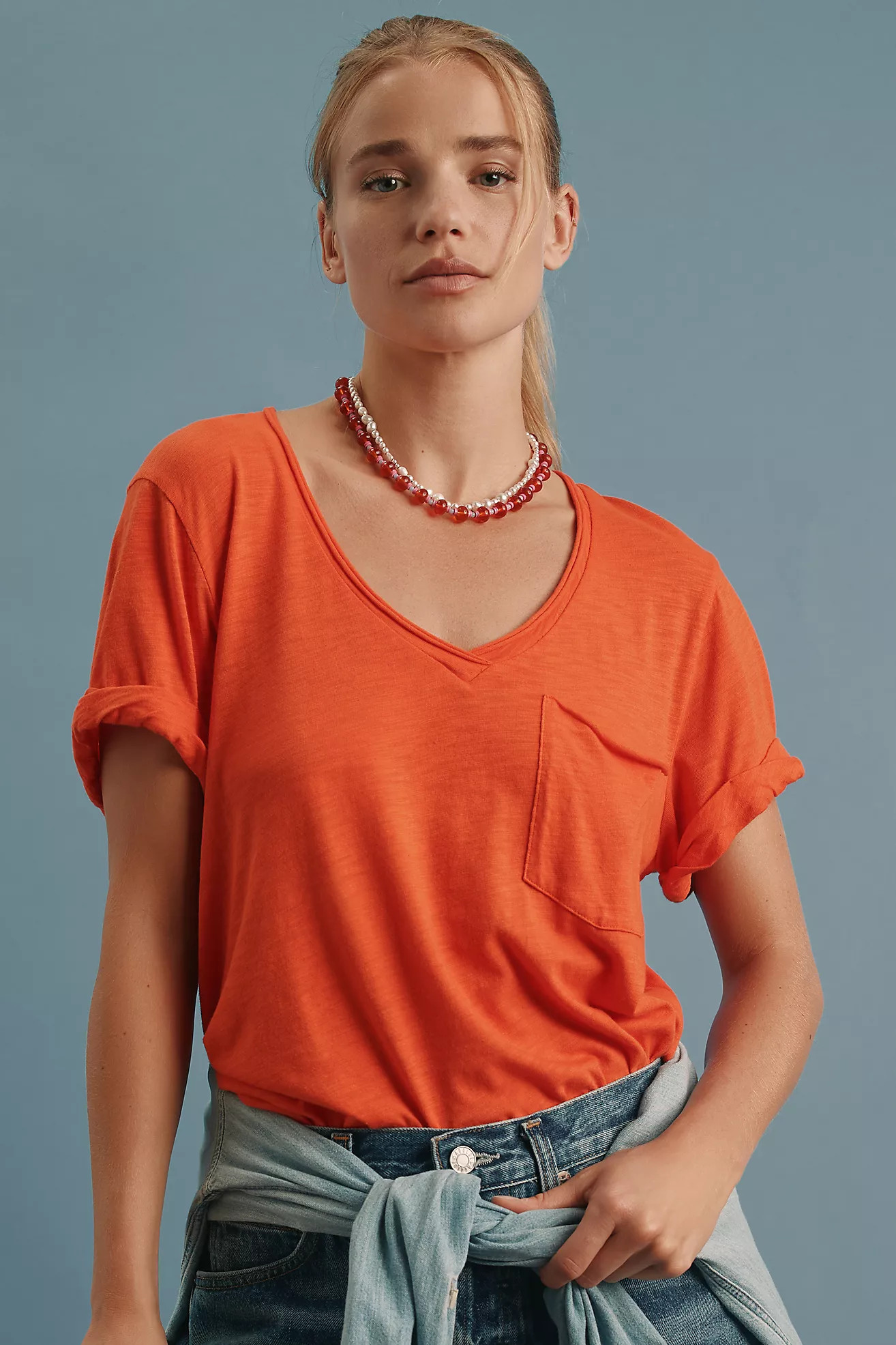 The Lars Classic V-Neck Tee by T.La | Anthropologie (US)