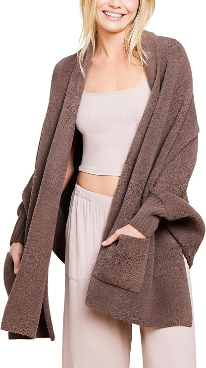 Barefoot Dreams Women's CozyChic Blanket Wrap | Amazon (US)