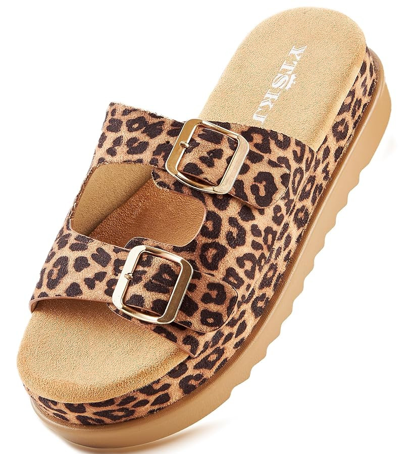 Platform Sandals Women Footwear Open Toe Slide Leather Beach Summer Wedges with Non-Slip Lightwei... | Amazon (US)