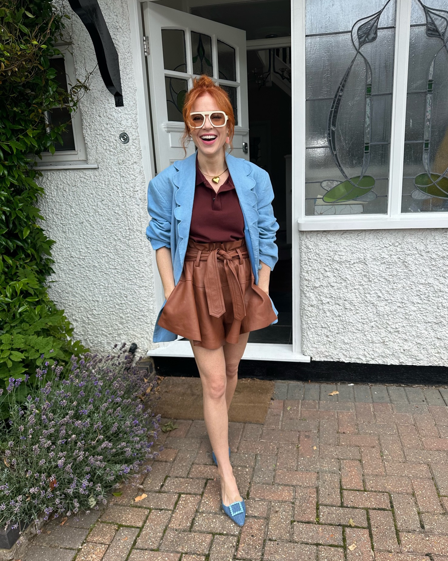 Zimmerman, Frankie shop, Sleeper, Russell and bromley, Aspinal of london, summer outfit, Wimbledon outfit, leather shorts, brown shorts, polo shirt, burgundy shirt, linen blazer, blue blazer, heeled mules, blue leather bag, summer outfits, Wimbledon outfits 

#LTKsummer #LTKstyletip #LTKeurope