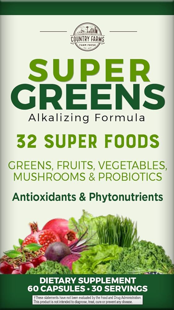 Super Greens Vegicaps, 32 Super Foods, Whole Food Supplement, Greens, Fruit, Vegetables, Mushroom... | Amazon (US)
