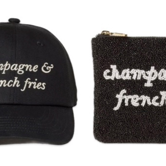 GET SET!  NEW Kate Spade Target Champagne Fries Baseball Hat Cap Clutch Purse | Poshmark
