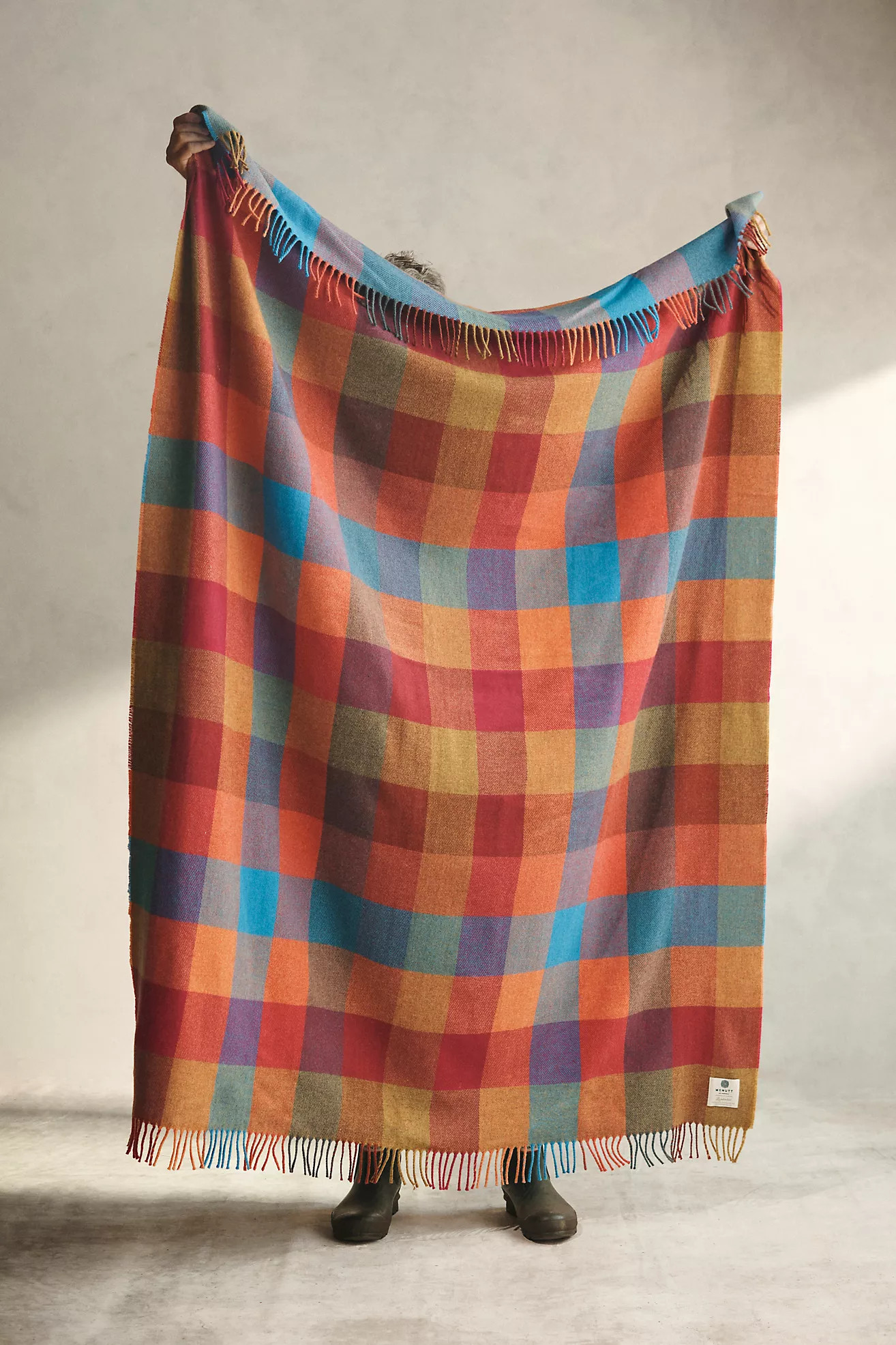 Sunset Check Merino Wool Throw | Anthropologie (US)