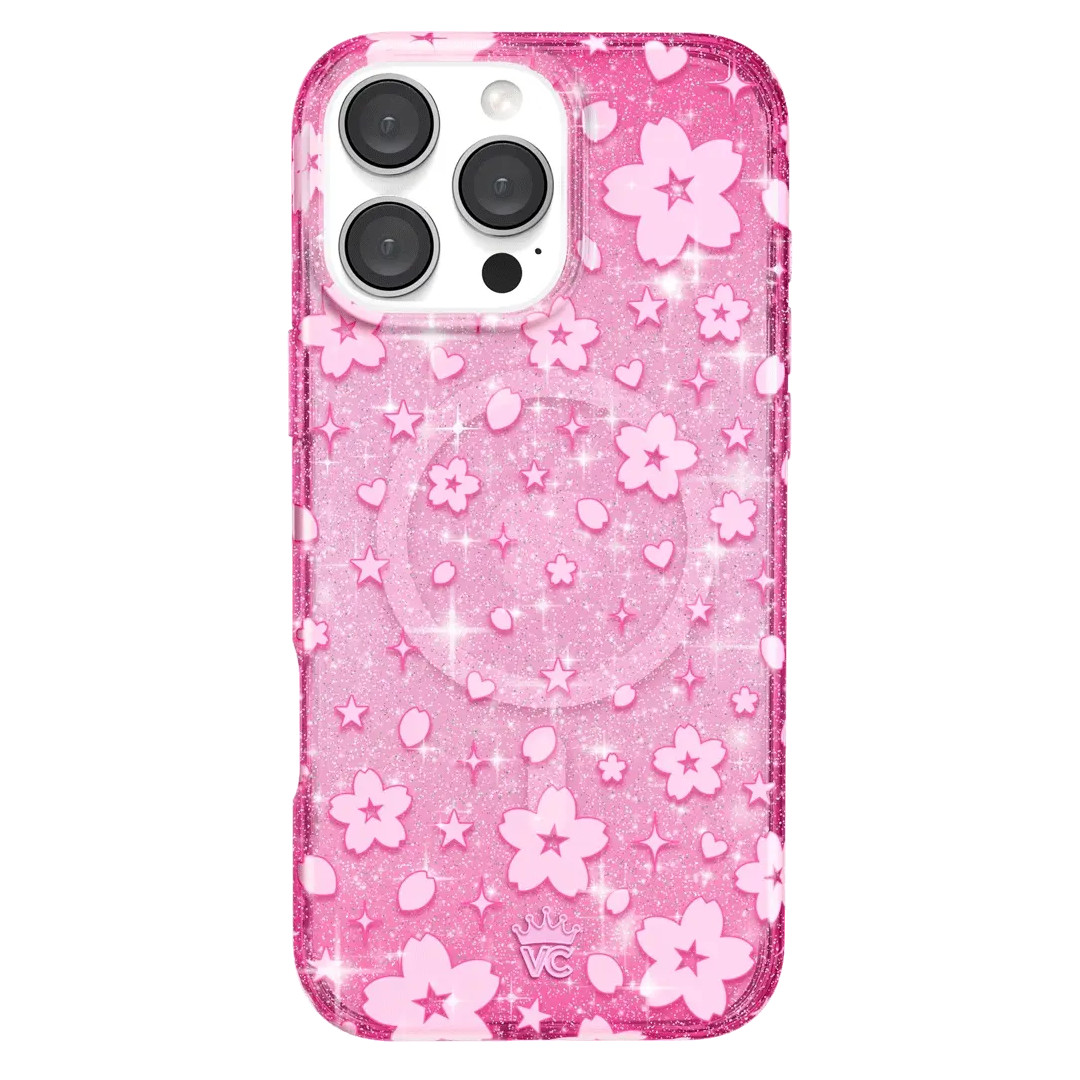 Cherry Blossom Glitter iPhone Case | Velvet Caviar