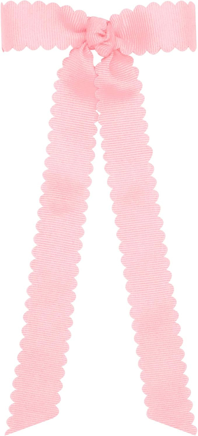 Wee Ones Girl's Grosgrain Bowtie with Streamer Tails and Scalloped Edge | Amazon (US)